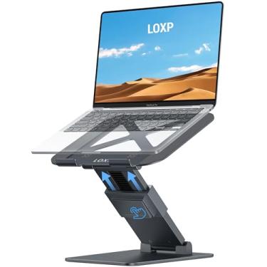 Imagem de Suporte ergonômico para laptop, suporte para mesa, suporte ajustável de altura de até 50,8 cm, suporte de laptop para mesa, suporte de laptop, suporte de computador, serve para todos os MacBook