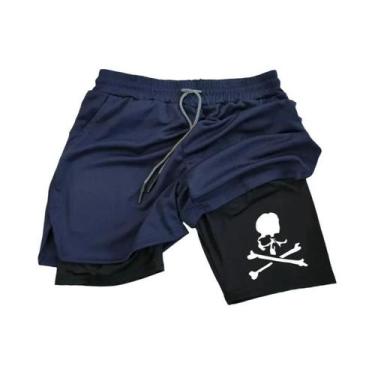 Imagem de Shorts Masculinos Esportivos 2 Em 1 Com Secagem Rápida E Respiráveis P