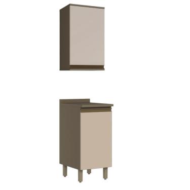 Imagem de Armário Aéreo e Balcão Com Tampo MDF 40 cm Connect Henn