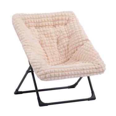 Imagem de Silla HollyHOME X-Large Saucer Plegable de Pelo Sintético Rosa