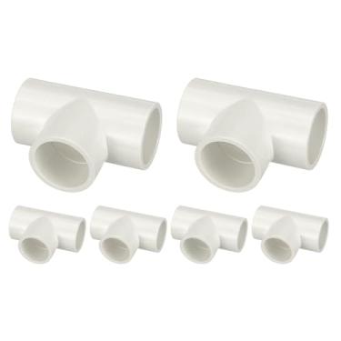 Imagem de DTGN 8 peças de encaixe de PVC de 3/10.2 cm, encaixe de tubo de PVC de grau de mobiliário de 3 vias, conector de cotovelo de canto DIY para móveis de construção, conexão de estrutura de estufa