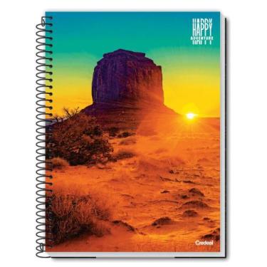 Imagem de Caderno Espiral Universitário 1 Matéria 96 Folhas Capa Dura Happy Adve