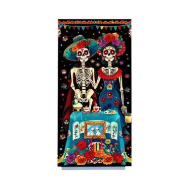 Imagem de Bandeira De Porta Dia Dos Mortos Halloween Decoração Mexicana Com Desi