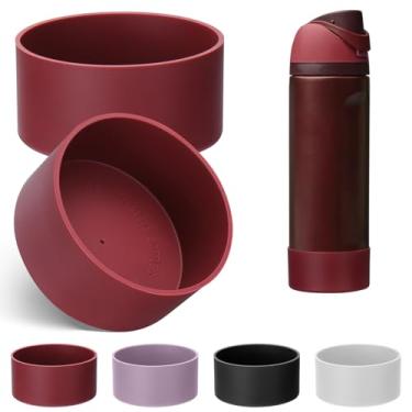Imagem de Mity rain 2 peças de bota de silicone para garrafa de água Owala 680 g 947 ml, capa protetora antiderrapante para acessórios de garrafas de água de aço inoxidável FreeSip (cereja preta, 680 g)