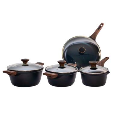 Imagem de Kit 4pç Caçarolas Frigideiras Antiaderente Temperatti Nigro