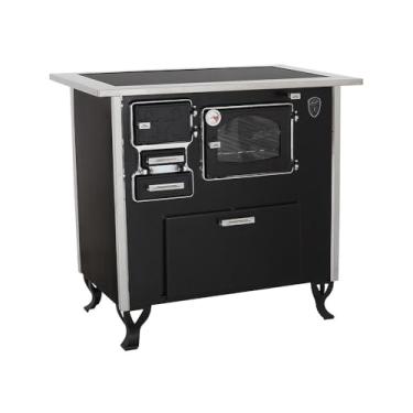 Imagem de FOGAO A LENHA PRETO COM CHAPA DE VITROCERÂMICA NUMERO 2