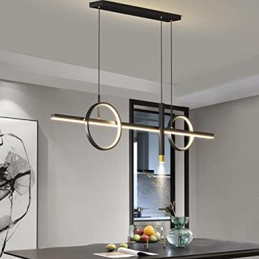 Imagem de Luminária pendente LED para mesa de jantar com controle remoto, luminária pendente LED para sala de jantar, lustre regulável, luminárias para sala de jantar, sala de estar, cozinha, iluminaç