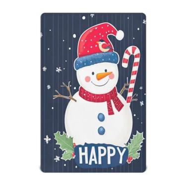 Imagem de Wassud Jogo de lençol fofo de Natal com boneco de neve e lençol de berço respirável para meninos e meninas, neutro, 68 x 99 cm