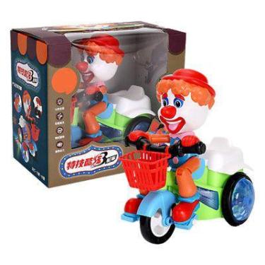 Imagem de Brinquedo Triciclo Palhaço Bate E Volta Empina Gira 360 Com Sons Luz. 