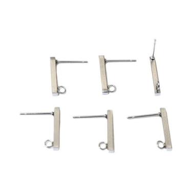 Imagem de Ganchos De Brinco De Aço Inoxidável 10mm 15mm 20pcs Conectores De Tubo