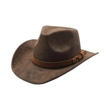 Imagem de Chapéu De Cowboy Ocidental Em Camurça Preta Para Homens E Mulheres, Es