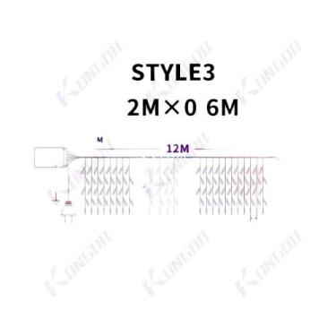 Imagem de Luzes De Natal LED Em Forma De Gelo Para Exterior 4/6/12M Cortina De F