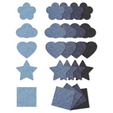 Imagem de YELARXI Remendos de ferro para roupas, remendo de reparo de tecido jeans - adequado para (acampamento ao ar livre - barraca - roupas - jeans - sofá - chapéu - decoração faça você mesmo) 5 formas e 5