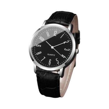 Imagem de Relógio De Pulso Masculino Casual Com Pulseira De Couro, Relógio De Qu