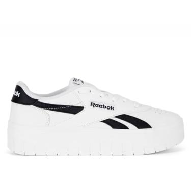 Imagem de Reebok Court Advance Surge Platform Tênis feminino moderno, branco, preto, 23.0 cm