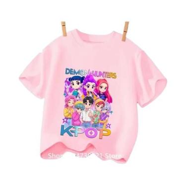 Imagem de Camiseta De Manga Curta Para Meninas Kpop Demon Hunter HuntrX Com Esta