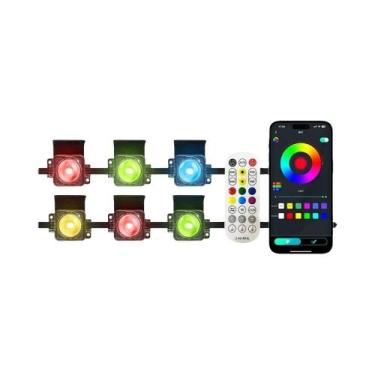 Imagem de Luzes De Cordão LED RGB Pretas Para Exterior Com Controle APP Bluetoot