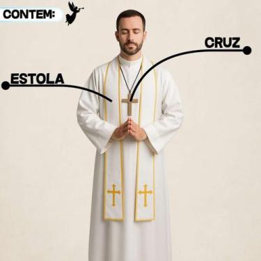 Imagem de Fantasia Padre Freira Monge Premium com Túnica e Estola Modelo:EstolaT