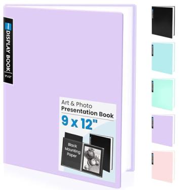 Imagem de Sooez Portfólio de arte 22 x 30 cm, 30 bolsos com 30 papéis pretos, fichário com mangas de plástico, exibição de 60 páginas, livro de apresentação para obras de arte, pastas para escritório e escola