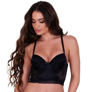 Imagem de Sutiã com Bojo de Renda Cropped Ludmila - NAKA MODAS, G, Preto