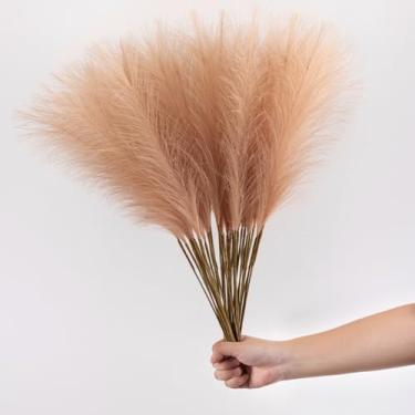 Imagem de 10 unidades de Galhos Capim Pampas Falso Pompous Artificial Floral Fake Reed Vase Filler Arranjo Flores para Decoração Casa Casamento e Boho