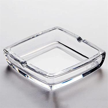 Imagem de Cinzeiro de vidro de cristal cinzeiro doméstico sala de estar restaurante cinzeiro grande Phnom Penh cinzeiro quadrado de vidro de cristal bandeja de fumaça (001)