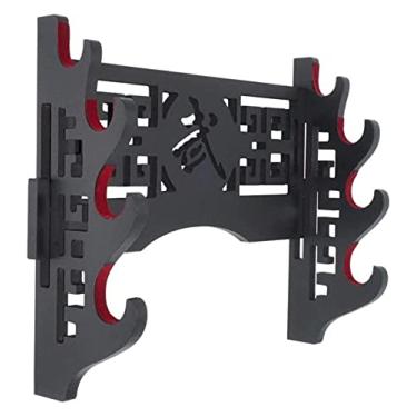Imagem de U5GAAALPPQ9 Acessórios de mesa Suporte de arma Suporte de espada de veludo para proteção de espada Suporte de parede Suporte de espada com tiras de feltro para suporte de espada de 4 níveis