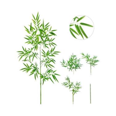 Imagem de Grandes Folhas De Bambu Verde Artificial De 120-240cm, Plantas Falsas 