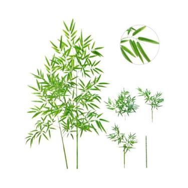 Imagem de Grandes Folhas De Bambu Verde Artificial De 120-240cm, Plantas Falsas 