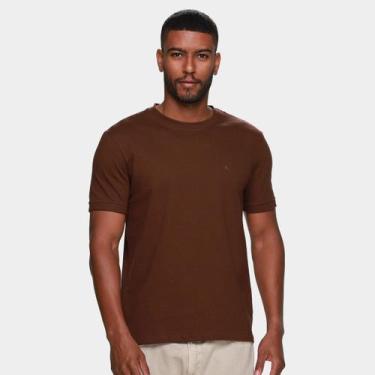 Imagem de Camiseta Calvin Klein Malhão Com Punhos Masculina, Marrom, G