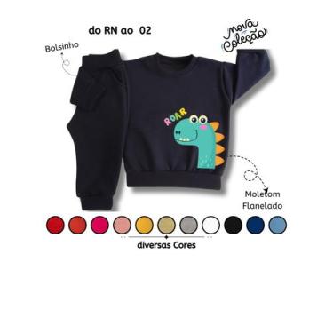 Imagem de Conjunto Moletom Infantil de Frio Grosso Roupa para Bebê Menino e Meni