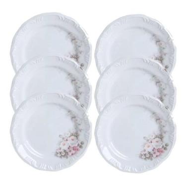 Imagem de Jogo 6 Pratos Sobremesa Eterna Porcelana Schmidt - Porcelanas Schmidt