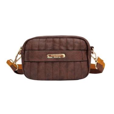 Imagem de Bolsa feminina transversal tiracolo pequena - Bella Paulla, Coffee caf