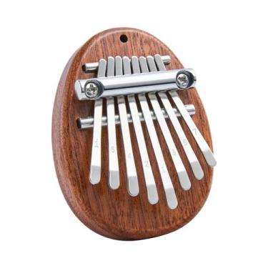 Imagem de Mini Kalimba De 8 Teclas, Piano De Dedo Portátil Com Pingente De Chave