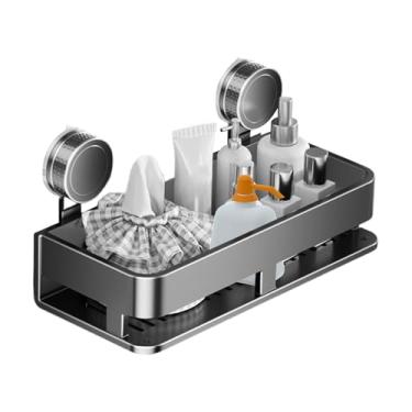 Imagem de Organizador de temperos, prateleira de tempero montada na parede | Rack de armazenamento com com 5 ganchos, utensílio de cozinha para azulejo, vidro, metal, mármore, despensa, casa, sala de