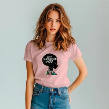 Imagem de Camisa Camiseta Feminina Consciência Negra Conscientização Mulher 100 