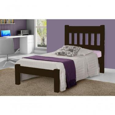 Imagem de Cama de Solteiro Imperial de Madeira Maciça Tauari Tabaco