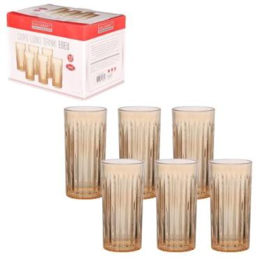 Imagem de Jogo de Copos Long Drink Egeu Âmbar 370ml 6 Peças Hauskraft