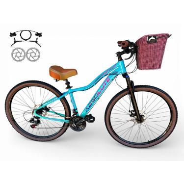 Imagem de Bicicleta Aro 29 Absolute Hera Feminina Retrô Vintage 21v Hidráulico Confortável Cesta Selim 2 Molas-Feminino