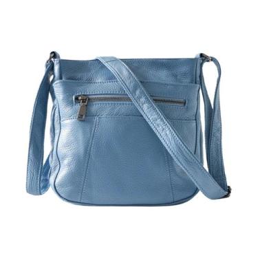 Imagem de Bolsa De Ombro Feminina Em Couro Legítimo Casual Com Múltiplos Bolsos 