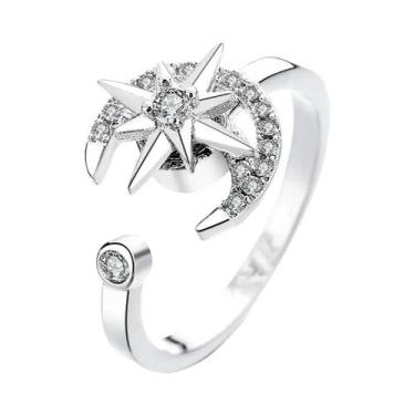 Imagem de Anel Giratório De Luxo Para Meninas Com Cristais E Borboleta, Joia Ant