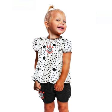 Imagem de Conjunto Corinthians Infantil Com Bata e Shorts Oficial