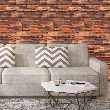 Imagem de Papel Parede Madeira Retalhos Peroba Rosa Autocolante Sala