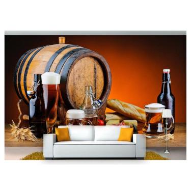 Imagem de Papel De Parede Cerveja Bebida Barril Caneca  Al209
