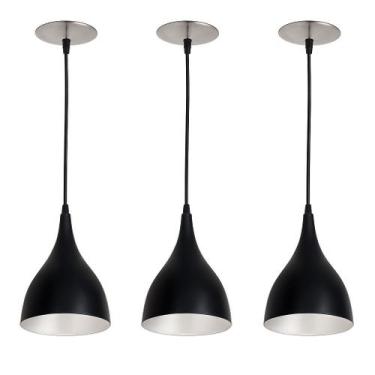 Imagem de Kit 3 Pendente de Luminária Modelo Gota para Cozinha, Sala, Quarto Esc