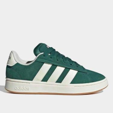 Imagem de Tênis Couro Adidas Grand Court Alpha Masculino, Verde, Branco, 37