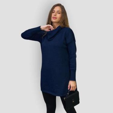 Imagem de Blusa Feminina Longa Gola Alta com Poliéster Elastano - GIP ECOMMERCE,