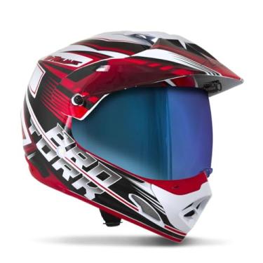 Imagem de CAPACETE FECHADO PRO TORK TH1 VISION ADVENTURE BRANCO - VERMELHO TAM. 58 VIS. CAMALEÃO