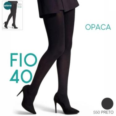 Imagem de Meia Calça De Inverno Frio Selene Adulto Fio 40 Adulto, EG, Preto