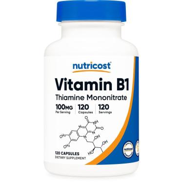 Imagem de Suplemento Nutricost Vitamina B1 (Tiamina) 100Mg 120 Cápsulas-Unissex